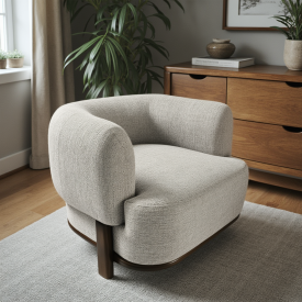 Florence Accent Chair: Light Grey